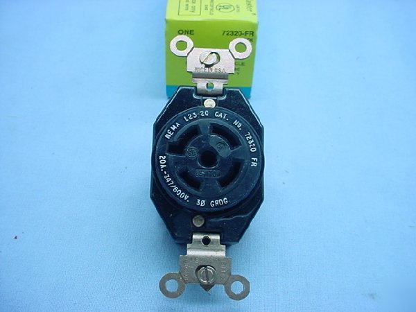 Leviton L23-20 locking receptacle 20A 347/600V 3Ã¸y