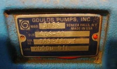Gould hydraulic pump,model 3196,size 4,w/ 60 hp motor