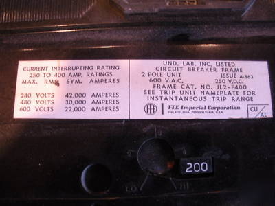 Ite 400A / 600V circuit breaker JL2-F400