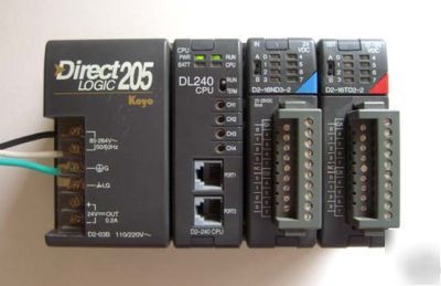 Koyo direct logic 205 plc with DL240 cpu & i/o modules