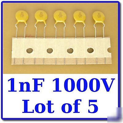 New 5X 1NF 1000V ceramic disc capacitor 1000PF 1KV