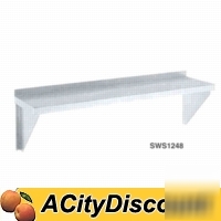 New channel commercial stainless wall mount shelf