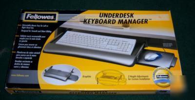 New fellowes underdesk keyboard tray sliding drawer 