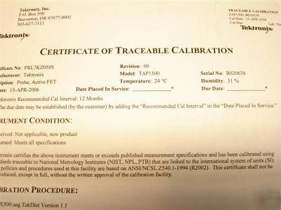 Tektronix TAP1500 1.5 ghz active probe,tekvpi interface