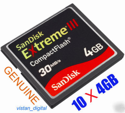 New 10 x 4GB extreme iii cf san disk memory card 30MB/s 