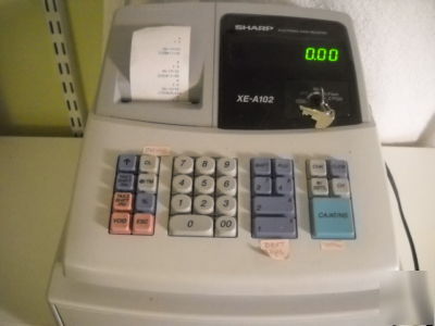 Sharp xe-A102 cash register w/ 3 rolls paper no 