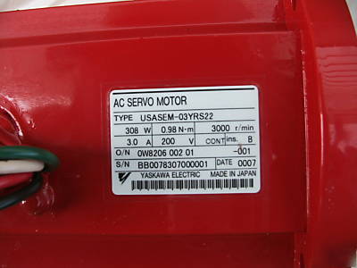 Yaskawa motoman servo motor usasem-03YRS21 or 22