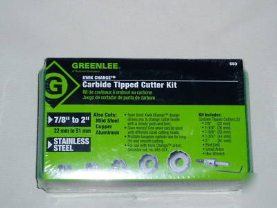 New greenlee 660 carbide tipped hole cutter kit *nip*