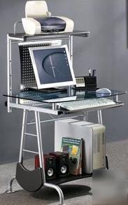 Techni mobili glass office computer work desk rta-3330