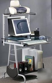 Techni mobili glass office computer work desk rta-3330