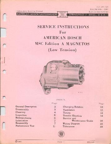 Ihc 200 300 460 farmall tractor msc magneto manual ab