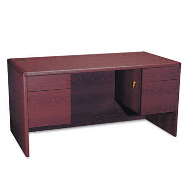 10700 desk, 3/4H double pedestals mahogany