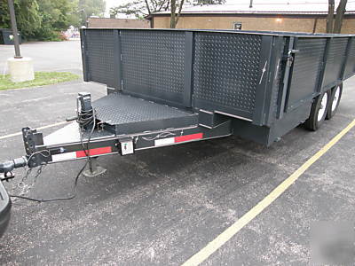 2009 8' x 16' x 2' bumper pull dump trailer drop sides