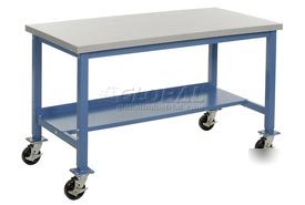 72 x 30 plastic safety edge packaging bench with caster