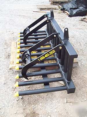 80â€ root grapple bucket skid steer loader rock bobcat 