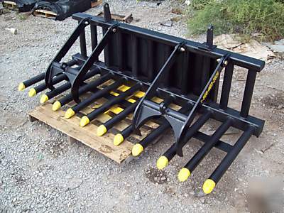 80â€ root grapple bucket skid steer loader rock bobcat 