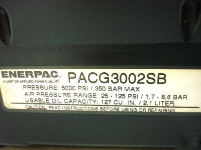 Enerpac turbo ii air hydraulic pump mdl#PACG3002SB