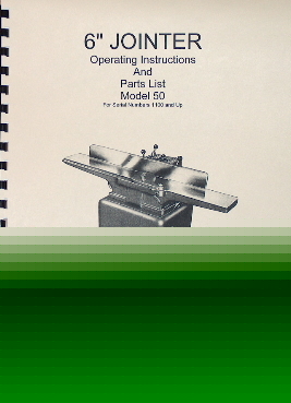 Powermatic 50 6-inch jointer operating & parts manual