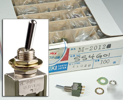 Nkk switches mini toggle switch, on - on, gold contacts