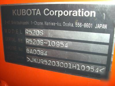 Kubota R520S 49HP articulating diesel 4WD wheel loader