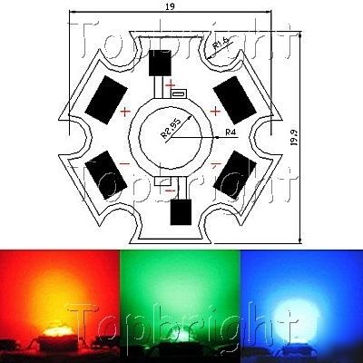 2 pcs 3W prolight high power rgb full color led 120 lm