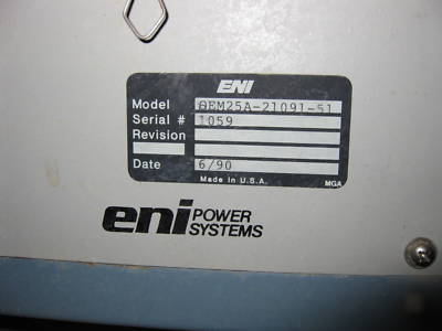 Eni oem-25A rf generator, 2500 w, 13.56 mhz