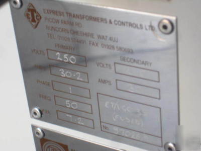 Express trans controls etc et/vgc 35 fused transformer