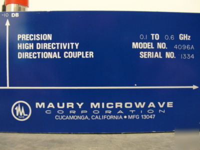 Maury microwave 4096A directional coupler 0.1 - 0.6 ghz