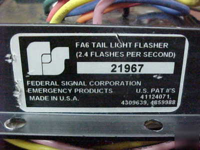 Federal signal FA6 tail light flasher 2.4 per second