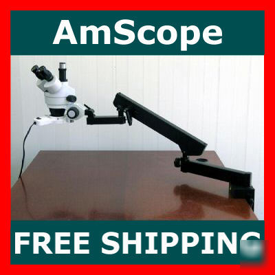 Trinocular articulating stereo zoom microscope 3.5X-90X