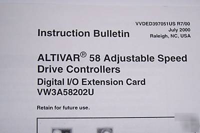 New - VW3A58202U altivar 58 digital i/o extension card