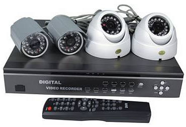 4 channel complete cctv surveillance system with dvr