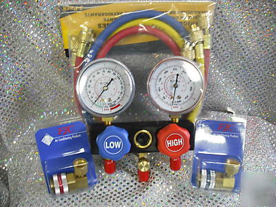 R134A aluminum block set w/sight glass & 72