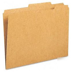 New double ply top heavyweight kraft folder, 2/5 cut...