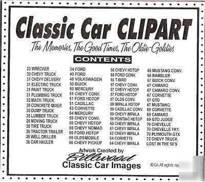 Classic car clipart cd - 63 car & truck vector images