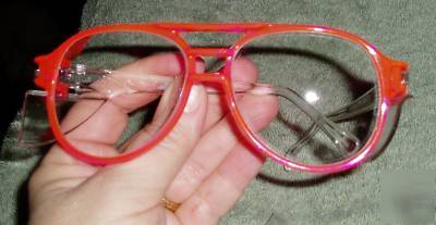 Ao safety glasses goggles ~ nos vintage Z87 pink frame