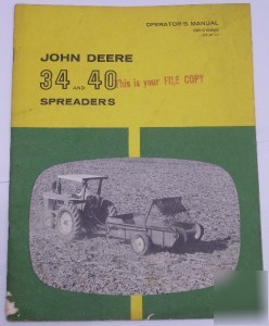 John deere 34 and 40 manure spreaders operator's manual