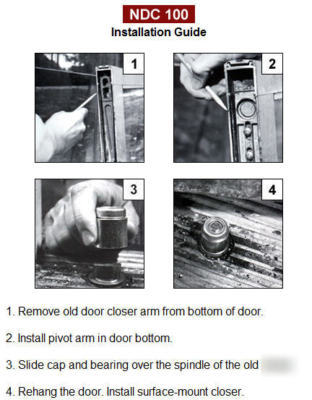 Ndc # 100 door closer retrofit kit, rixson, jackson