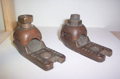 One pair vintage burndy QA34-b mechanical terminal lugs