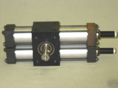 Rotary actuator, 180 deg, tandem cylinders, parker