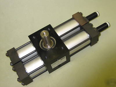 Rotary actuator, 180 deg, tandem cylinders, parker