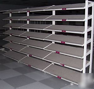 Shoe shelving racks ~ used metal store shelves beige 