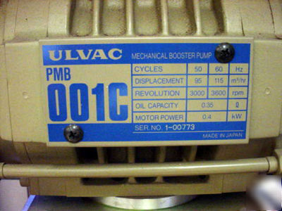 Ulvac mechanical booster pump model 001C