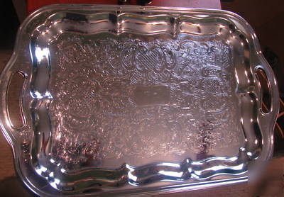 2 nice decorative scroll metal trays:restaurant estate