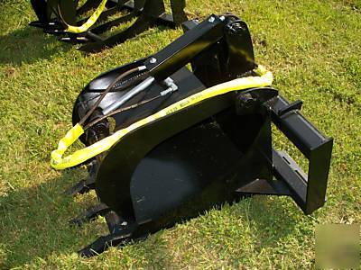 Stump grapple bucket skid loader steer bobcat