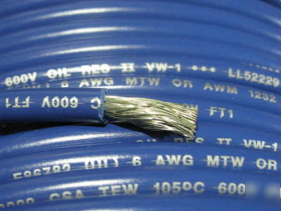 6 awg mtw ul 1232/1283 600V (266 str tc)blue wire 50 ft