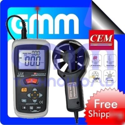 Cem dt-620 anemometer infrared thermometer windmeter