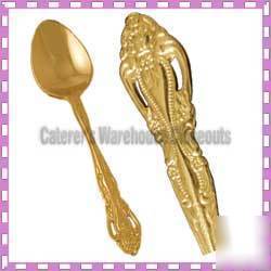 Gold plated teaspoon golden elegance flatware, 1 dozen