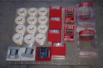 Honeywell FCI7100 fire alarm system w/devices & extras 