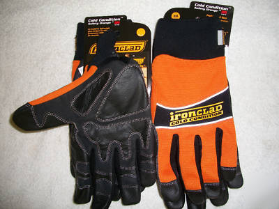 Iron clad cold condition safety orange mechanics glove